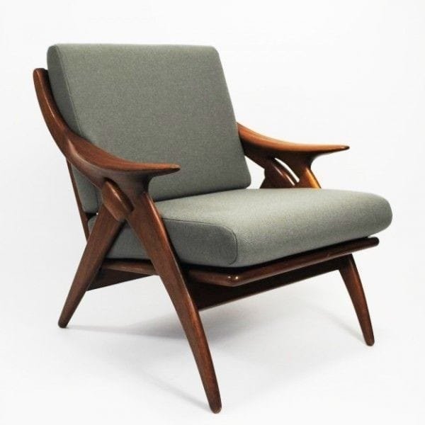 Mid century z frame lounge chair