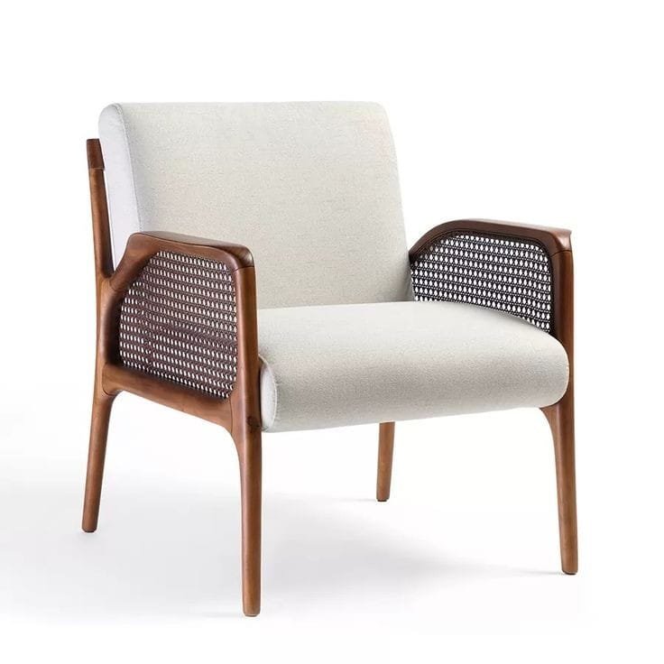 Modern cane webbing accent chair