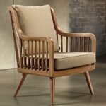 Solid wood spindle armchair