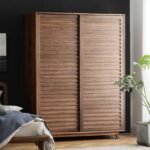 Modern Solid Wood 2-Door Sliding Wardrobe