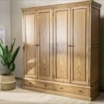 Four door solid wood wardrobe