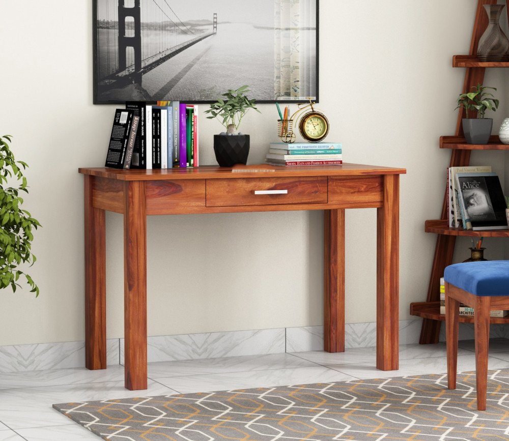 Solid wood single drawer study table