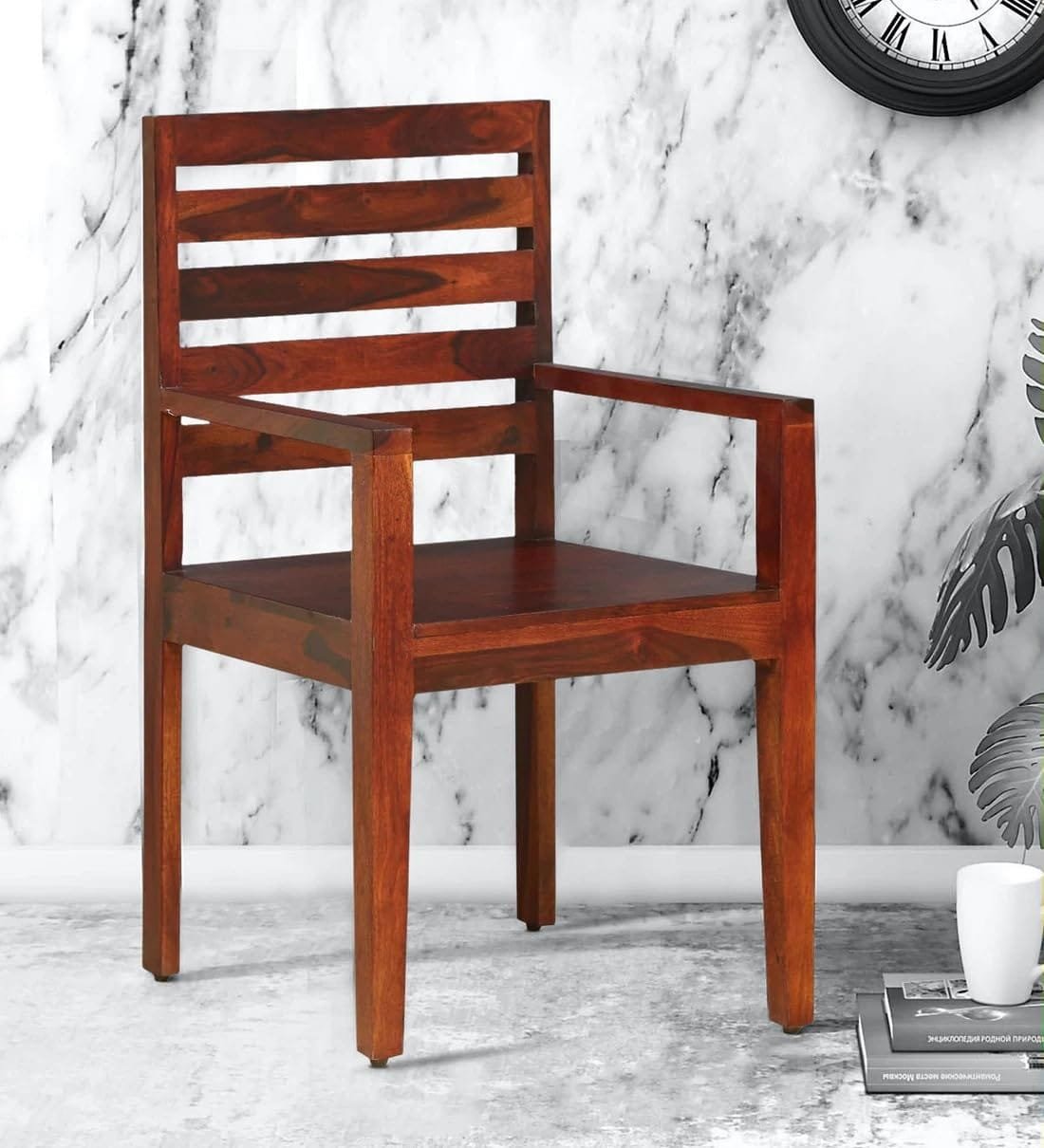 Heritage Solid Wood High-Back Armchair