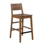Solid wood high back bar stool