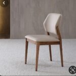Modern curved leather dining chair