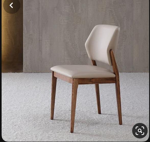 Modern curved leather dining chair